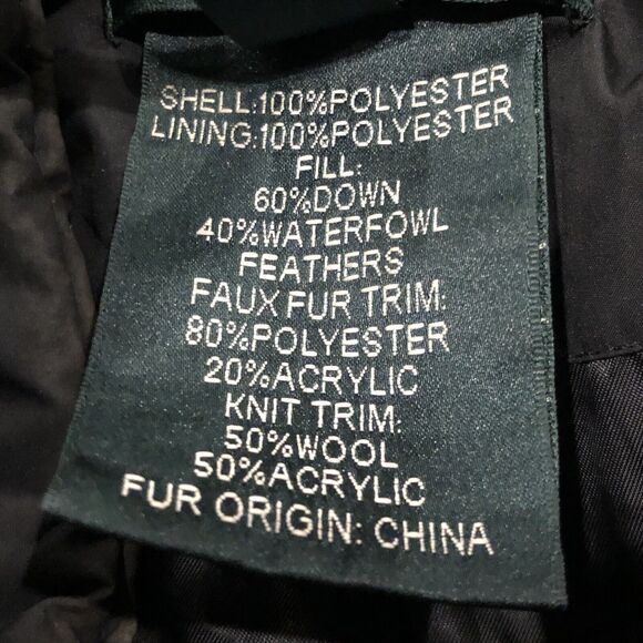 Lauren Ralph Puffer Jacket Womens M Black Feather Down Wool Coat Ladies - Picture 7 of 13